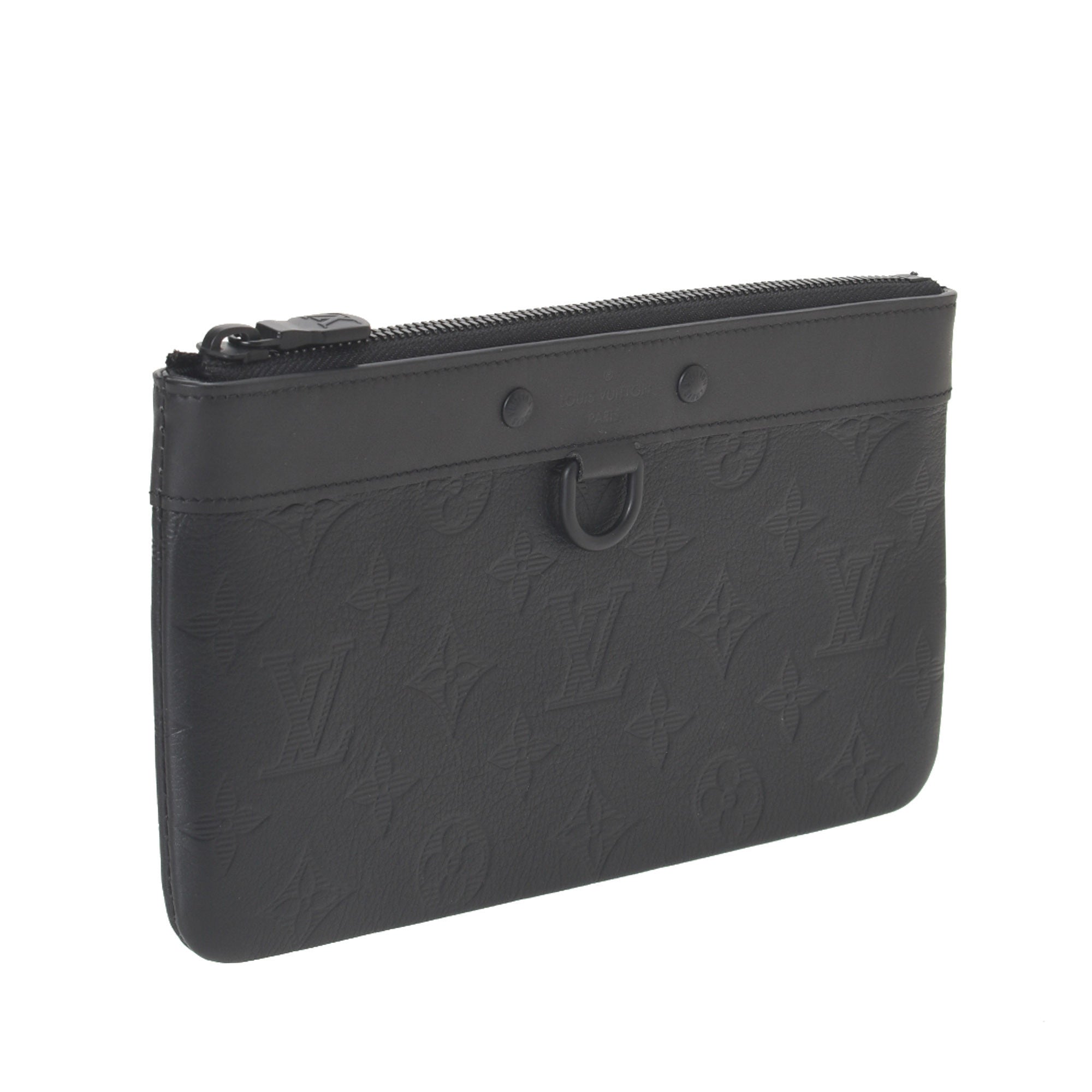 Louis Vuitton, Accessories, Louis Vuitton Discovery Pochette Monogram  Shadow Leather Pm Black