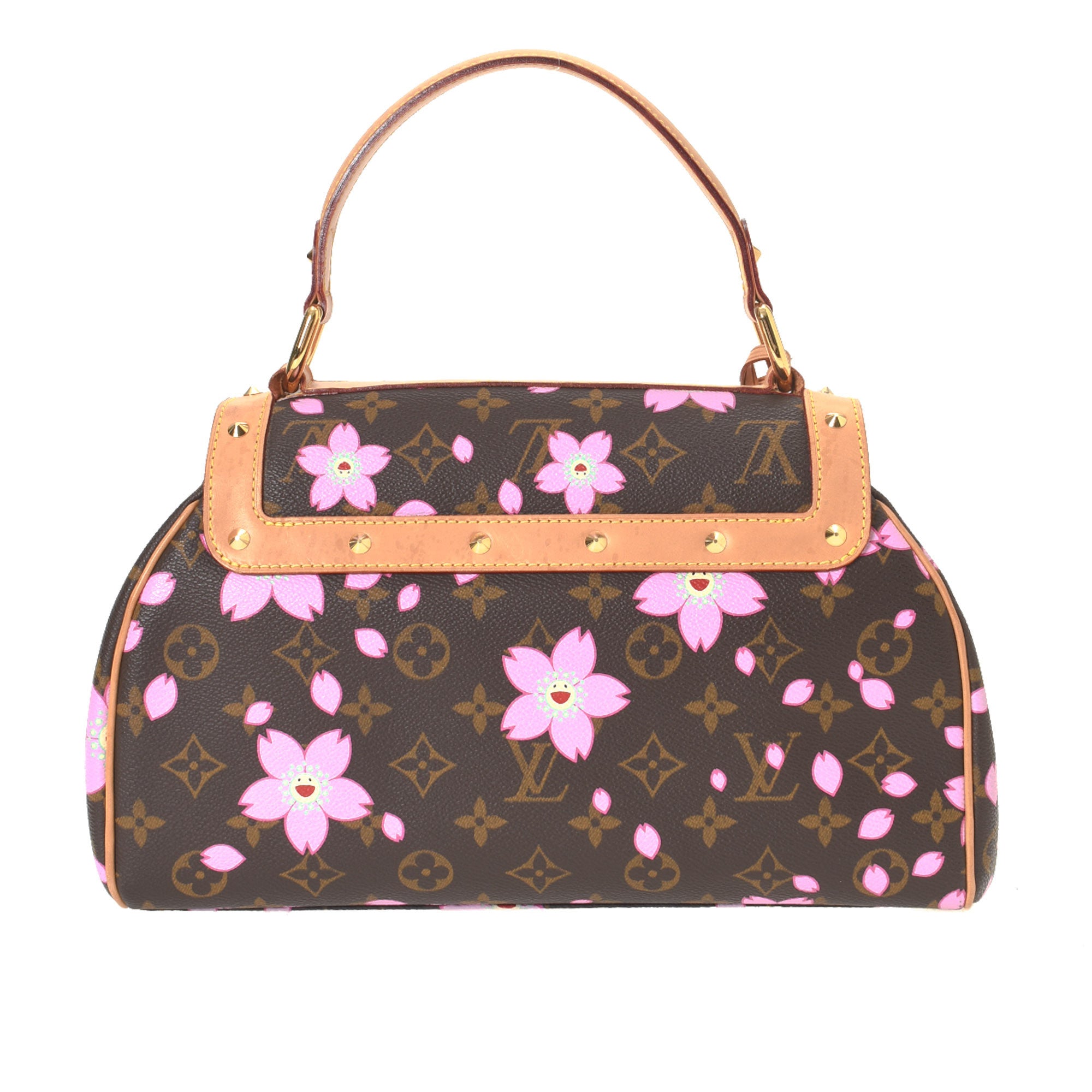 LOUIS VUITTON Monogram Cherry Blossom Sac Retro Bag Brown 1293006