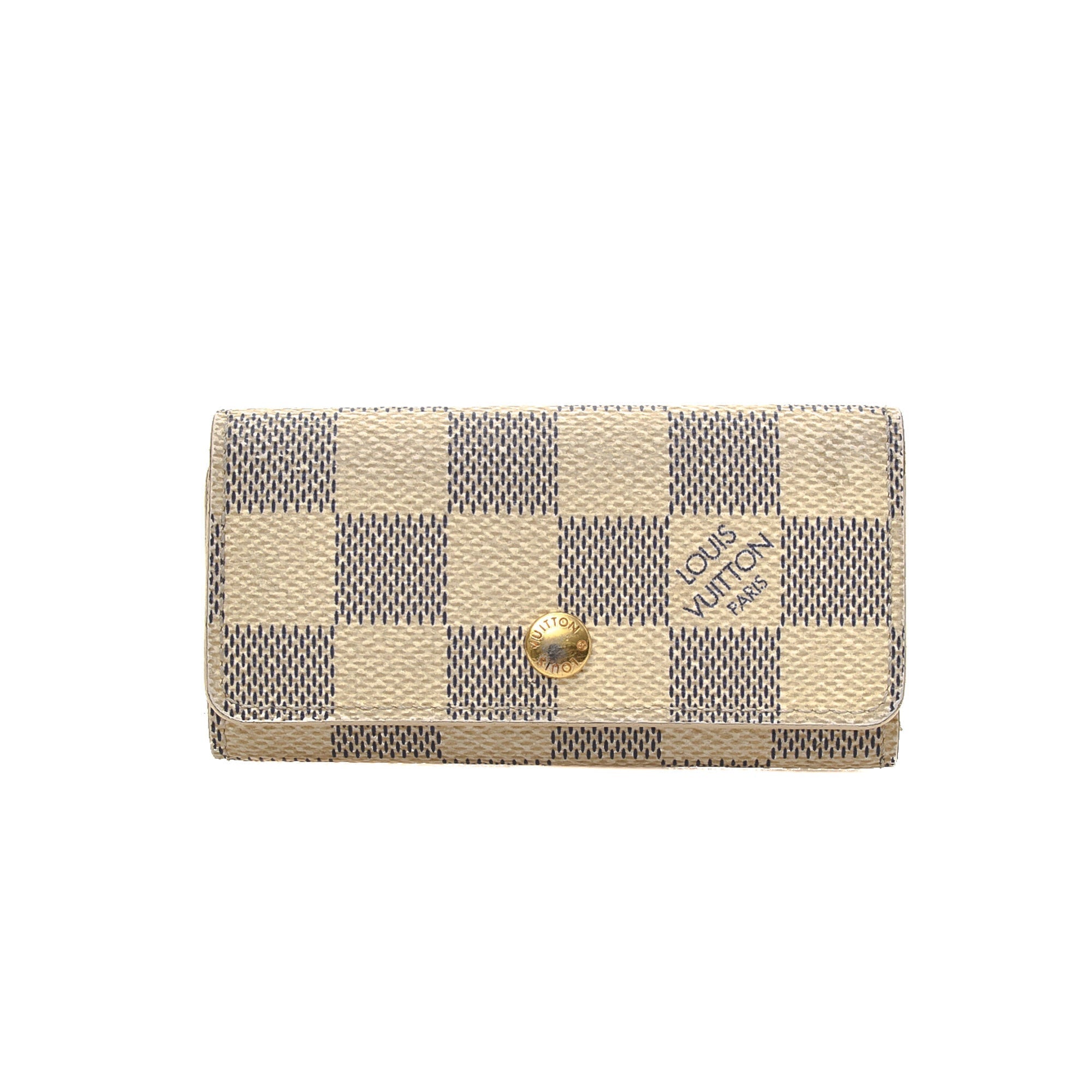 Authentic Louis Vuitton Damier Azur Pochette Key Coin Pouch Case