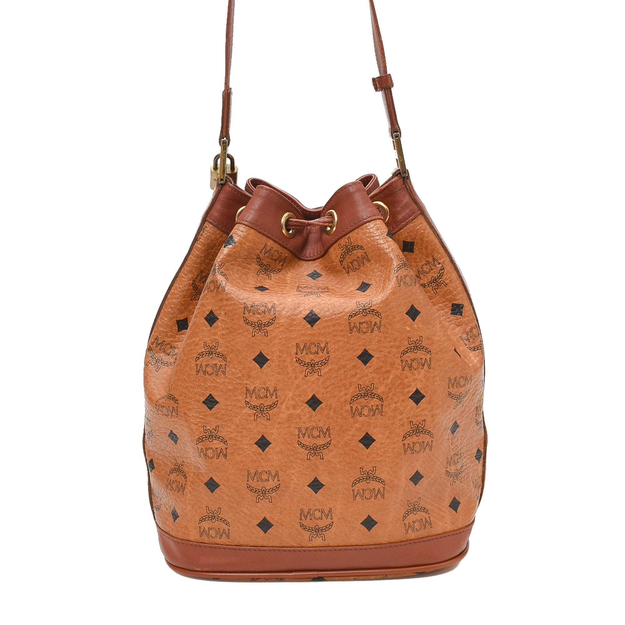 MCM Visetos Essential Drawstring Bucket Shoulder Bag - FINAL SALE (SHF –  LuxeDH