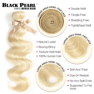 Black Pearl Brazilian Body Wave Hair 613 Honey Blonde Bundles 1