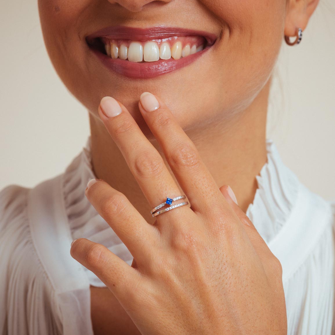 Bague Or Blanc Diamant Nisha