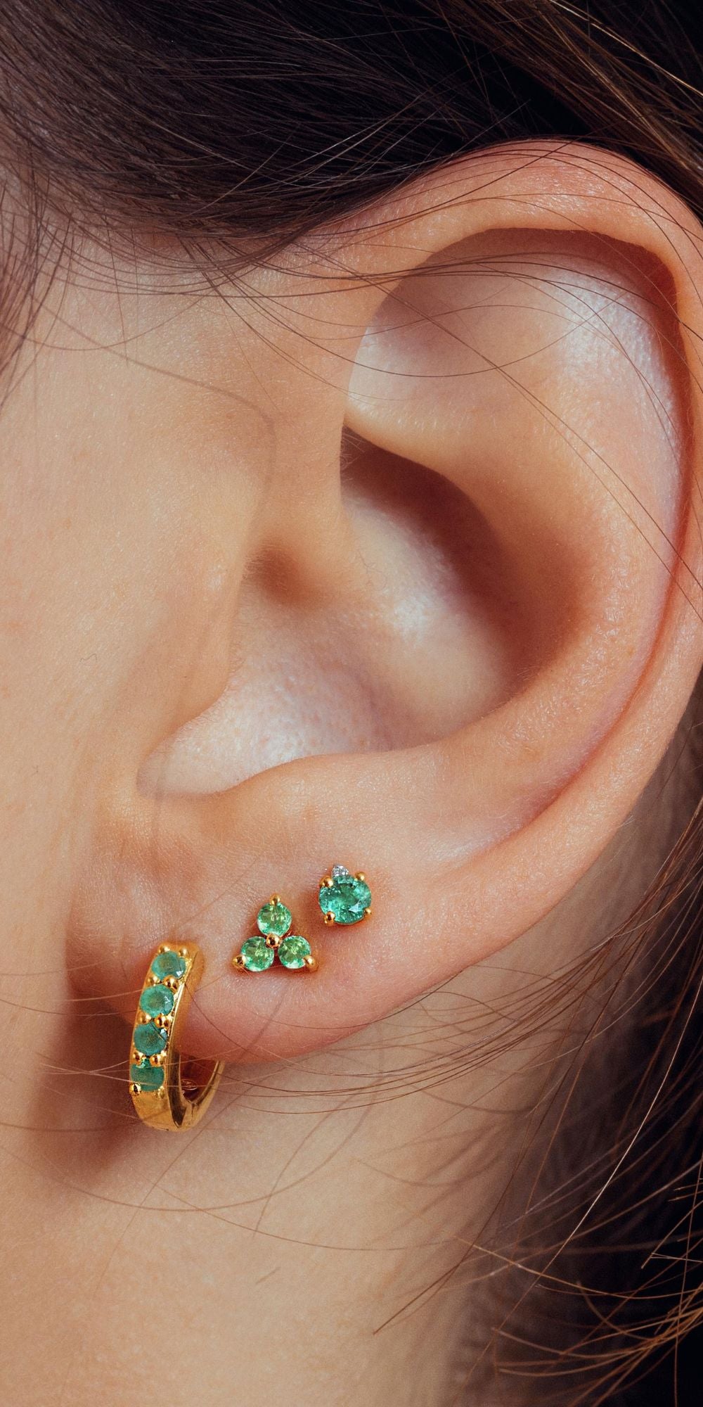 Emerald Creole Earrings