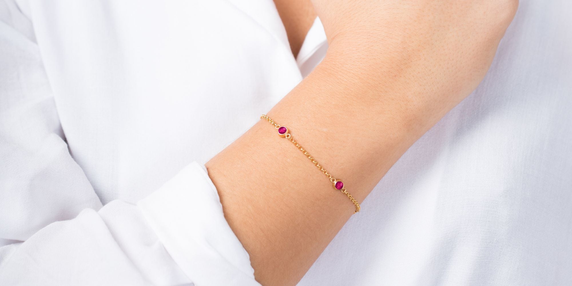 Yellow gold and ruby bracelets