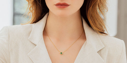 Indrani Emerald Geometric Necklace