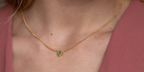 Solitaire Emerald Indrani Necklace 