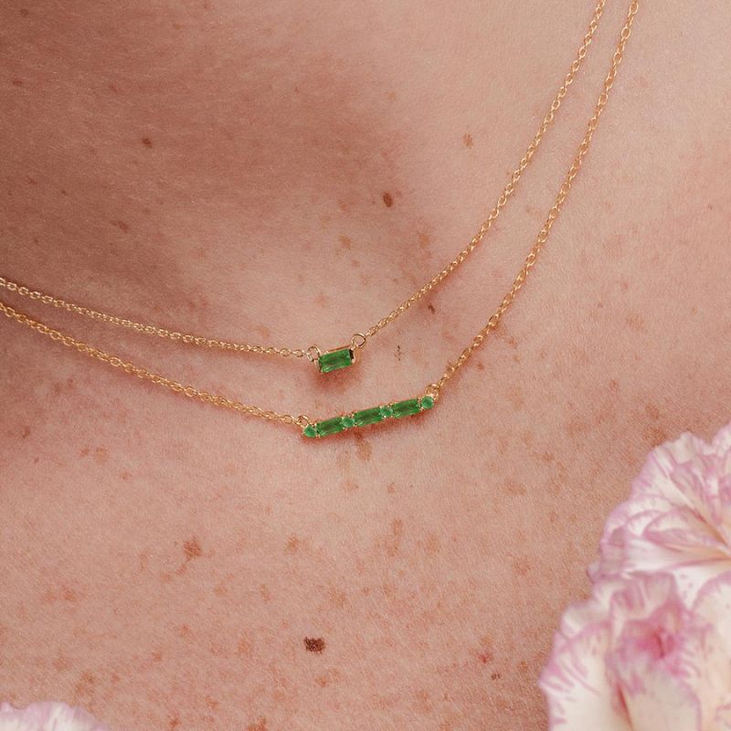 Shanti Bhagya Emerald Vermeil Necklace