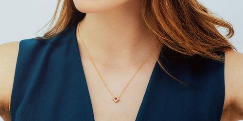 Indrani Ruby geometric necklace