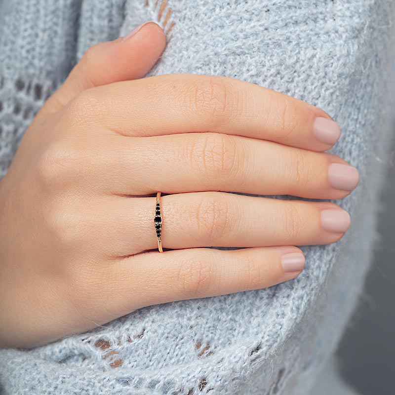 paved black diamond wedding ring