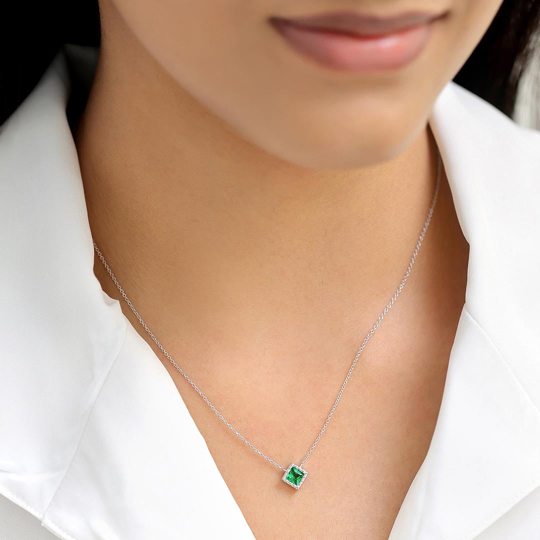 princess Indrani white gold emerald necklace