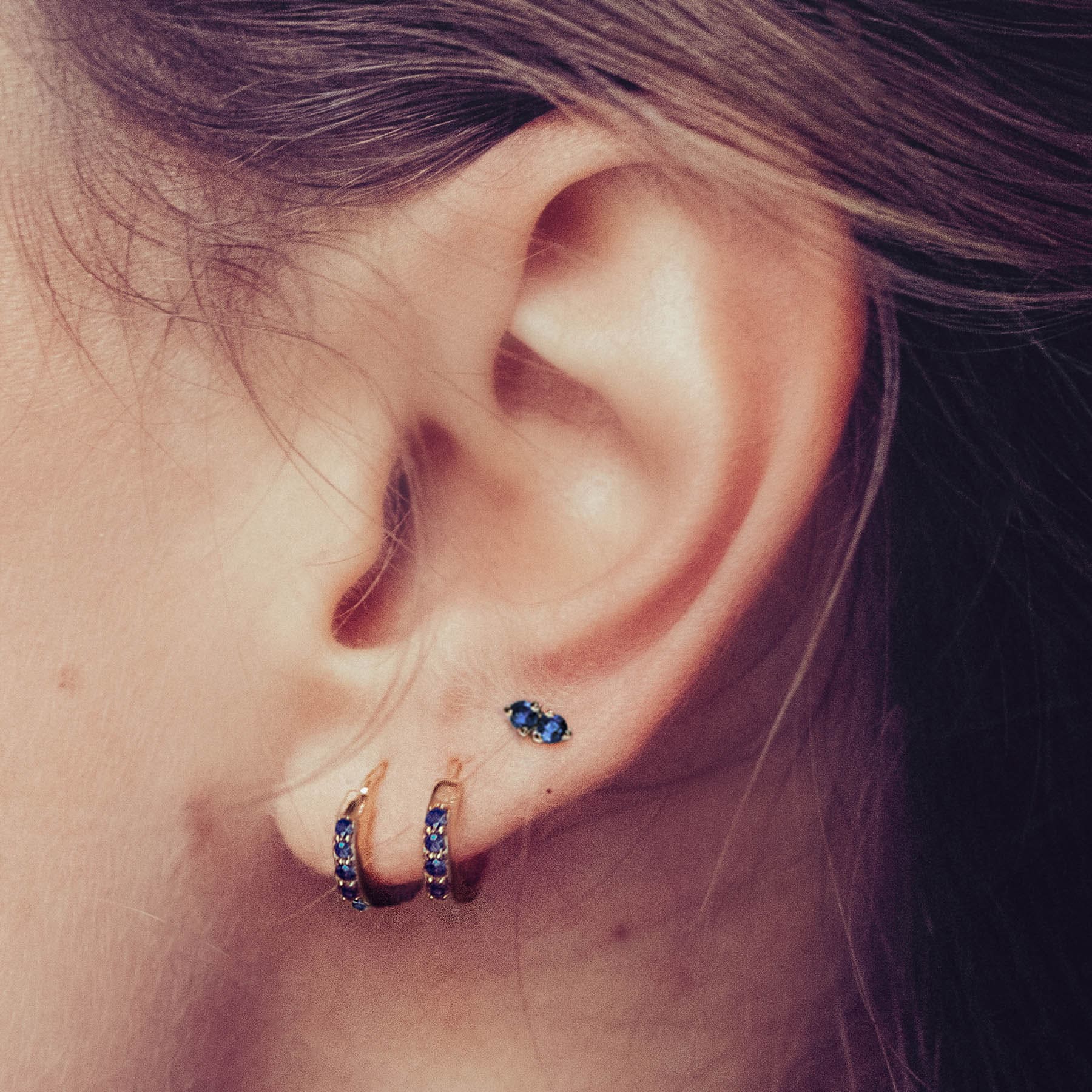 Sapphire hoop earrings