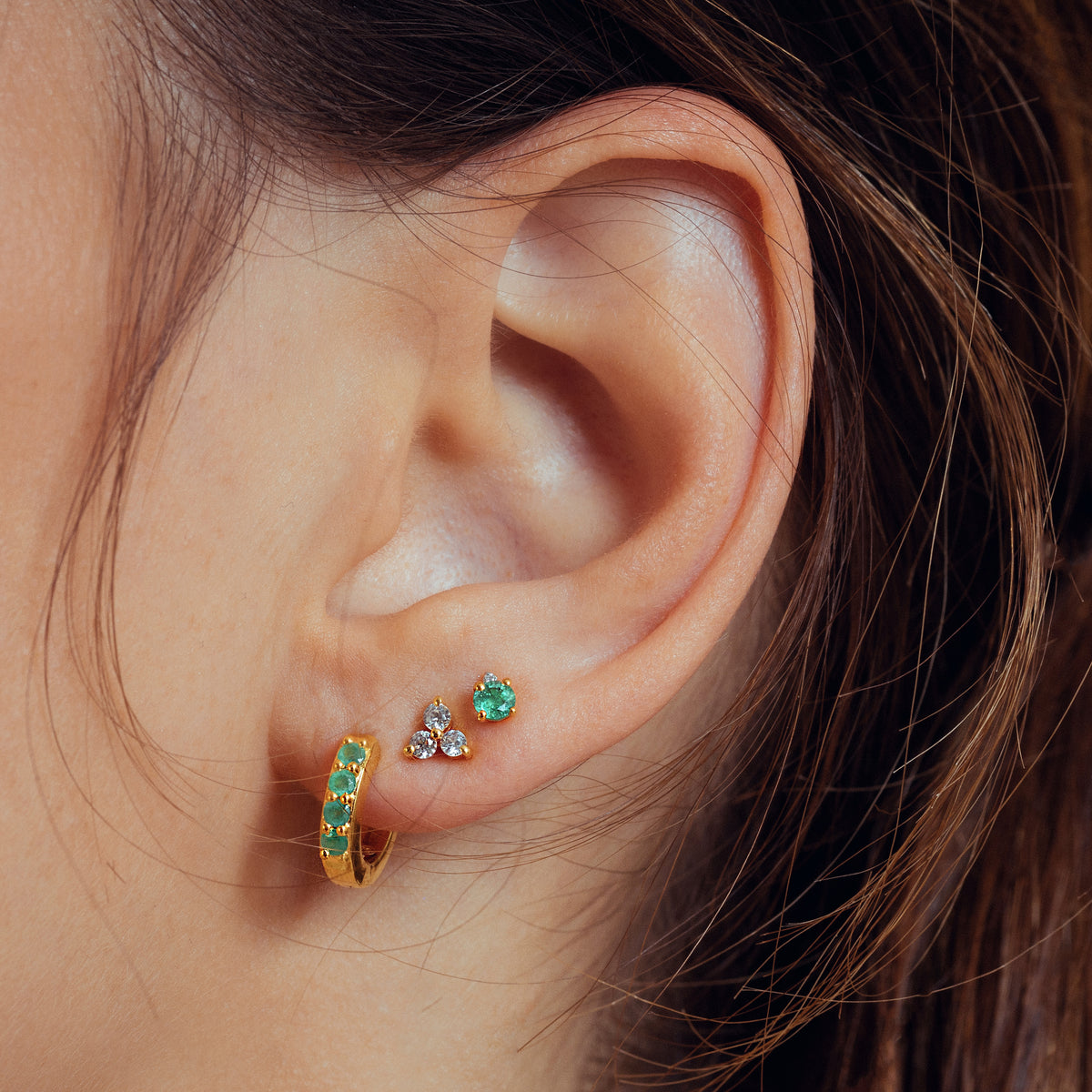 White Sapphire emerald earrings