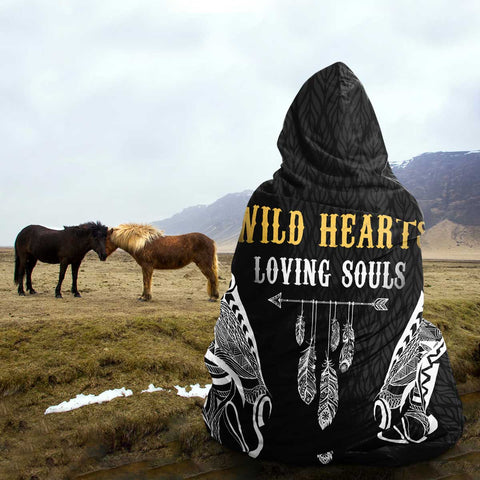 Wild hearts loving souls hooded blanket - equestrian blanket