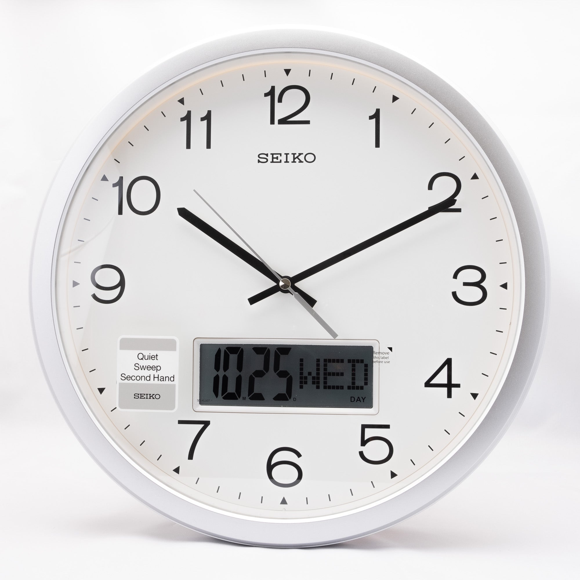 Seiko QXL007S Wall Clock with Digital Display – Russell Jewellers