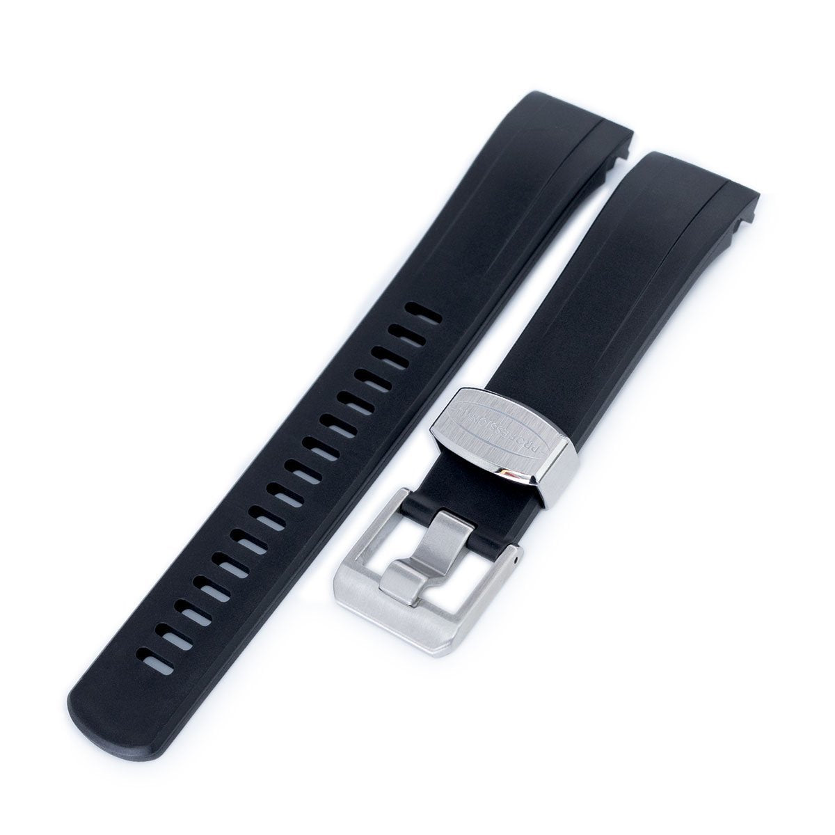 Crafter Blue - Black Rubber Curved Lug Watch Band for Seiko Samurai –  Russell Jewellers