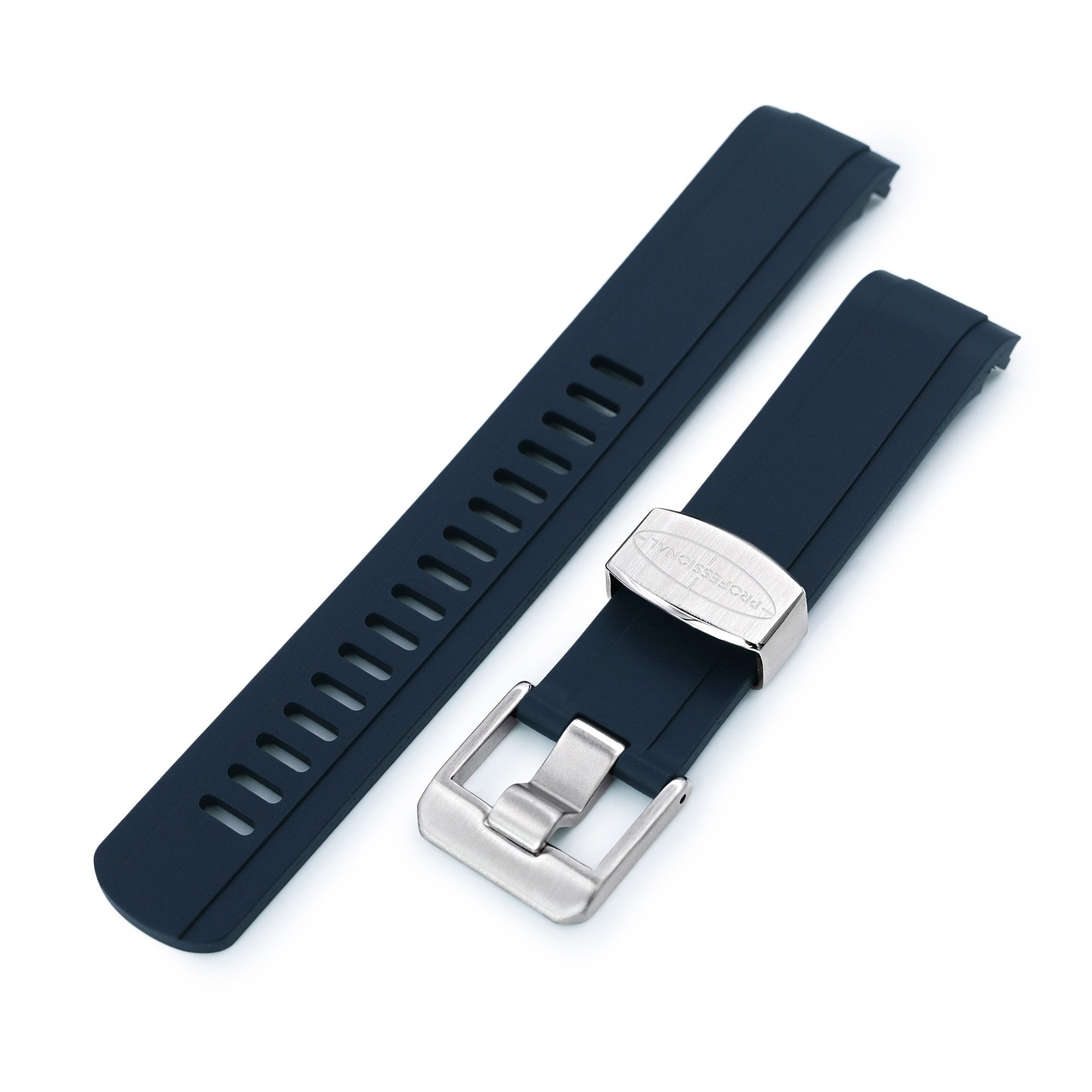 Crafter Blue - Navy Blue Rubber Curved Lug Watch Band for Seiko MM200/ –  Russell Jewellers