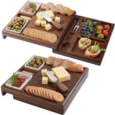 Expandable Acacia Cheese Board Serving Platter