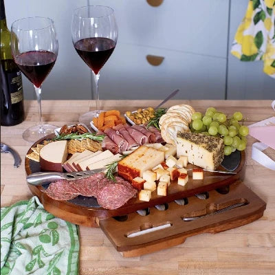 Large Round Charcuterie Board Set