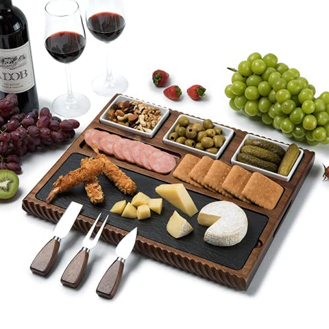 Acacia Cheese Board Charcuterie Set Platter