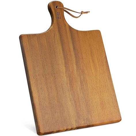 Acacia Wood Cutting Board with Handle Wooden Chopping Board Countertop  Paddle Cutting Board for Meat Bread Serving Board Charcuterie Board