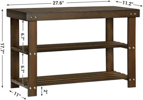 Keep your entryway organized with a stylish 3-tier bamboo shoe rack entrance bench.