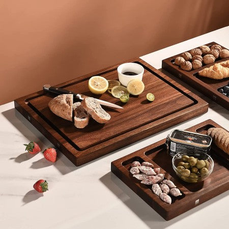 Magnetic acacia charcuterie board cutting board