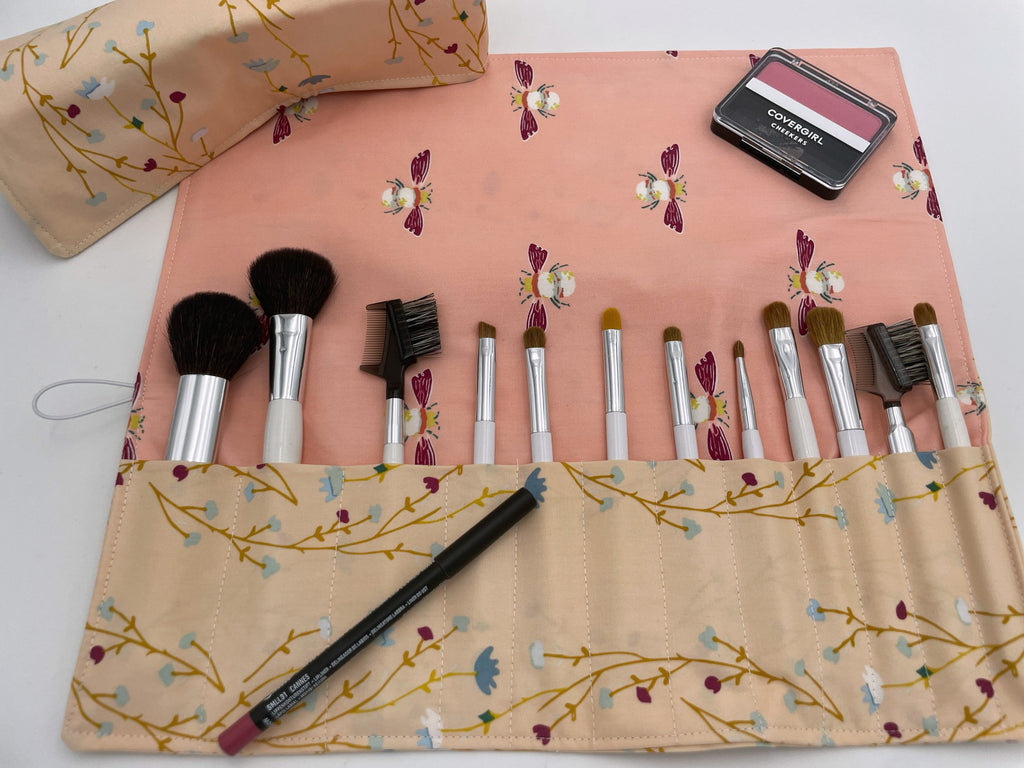 Leftover denimfabric scraps make for a DIY makeup brush roll or belt   rZeroWaste