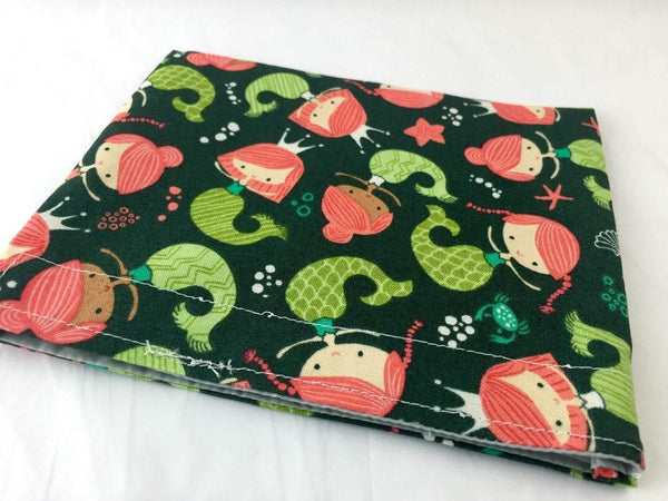 Reusable Kid's Snack Bag, Fabric Snack Baggie, Eco-Friendly,  Mermaid in Teal - EcoHip Custom Designs