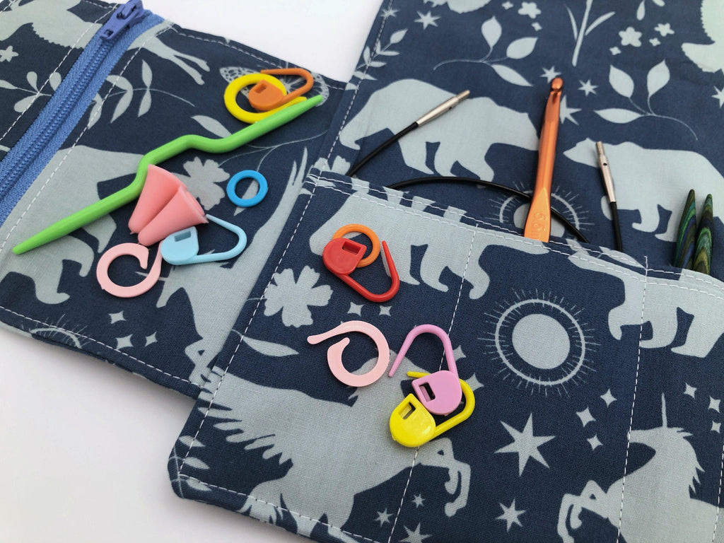 Beige Interchangeable Knitting Needle Roll, Squirrel Needle Case, Trav –  EcoHip Custom Designs
