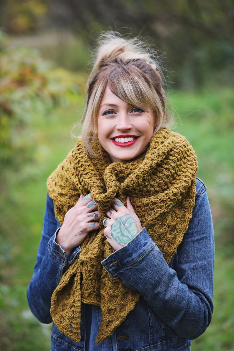 Winter Honey Shawl Shawlette Drea Renee Knits Knitterly