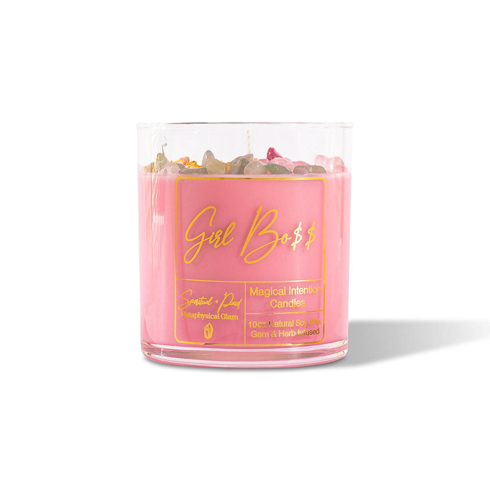 Image of Pink Girl Boss Limited Edition Manifestation Candle- Entrepreneurship- Abundance