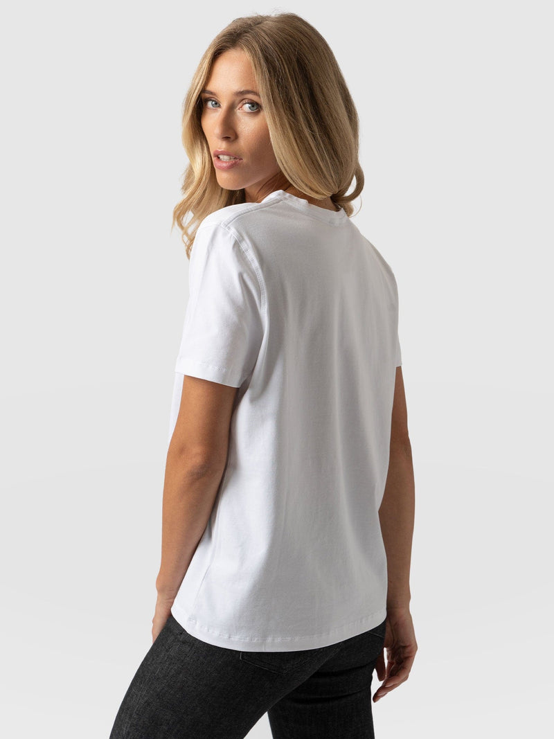 Boyfriend Tee White Love - Women's T-Shirts | Saint + Sofia® UK – Saint ...