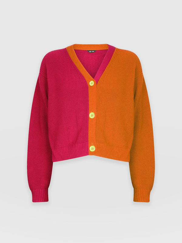 Soho Crop Cardigan - Pink/Orange