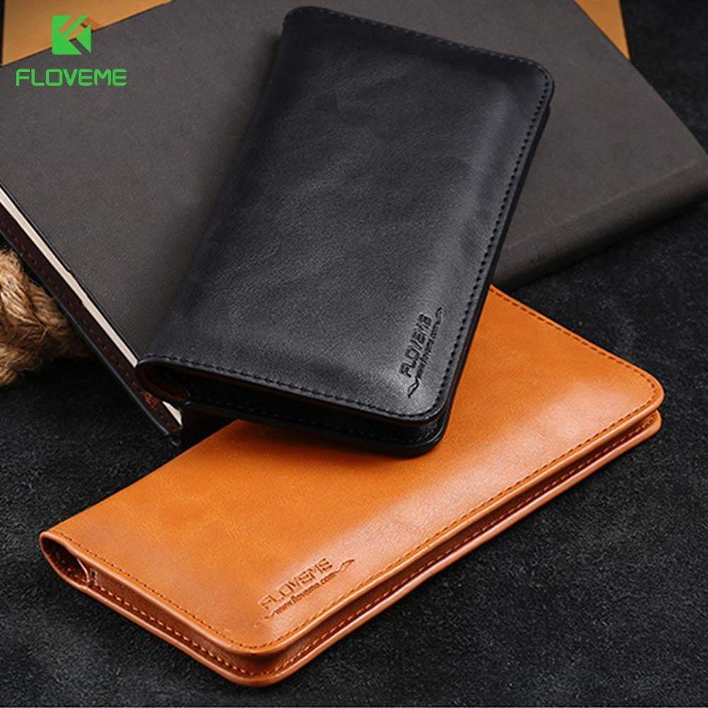 FLOVEME Universal Genuine Leather Wallet Case