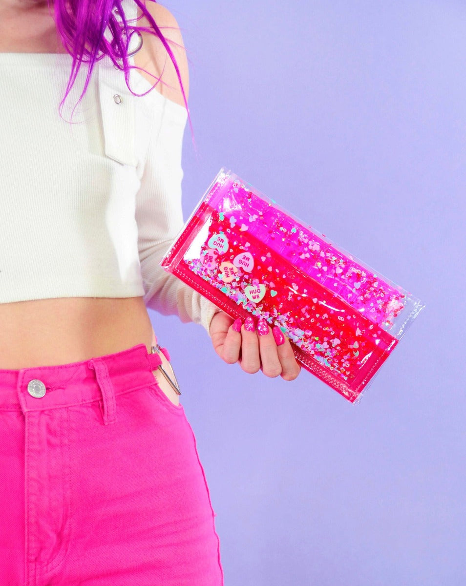 Liquid Glitter Tiny Wallet - Let It Snow