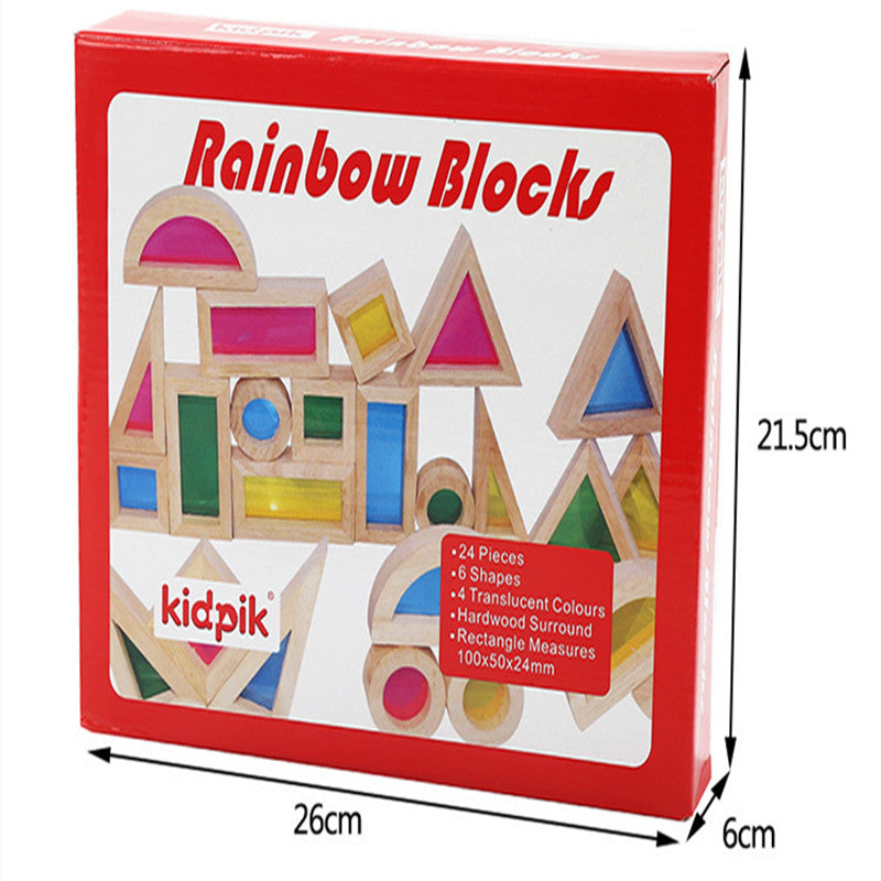 KidPik Rainbow Wooden Blocks - RightToLearn.com.sg