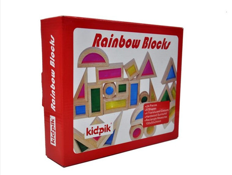 wooden rainbow blocks