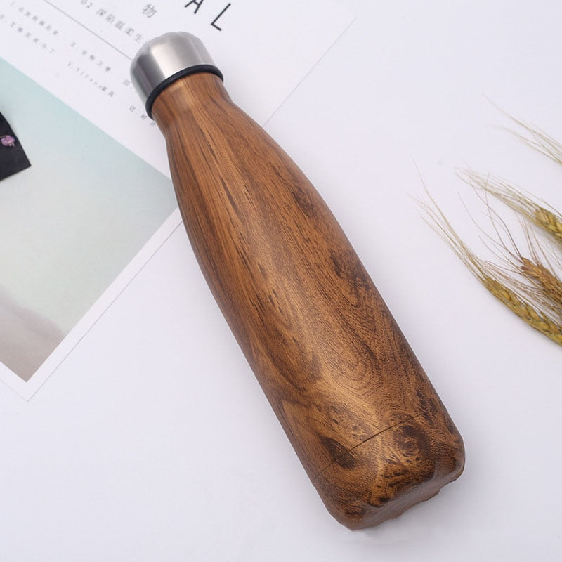 Eco-friendly Wood Printed Stainless Steel Thermos