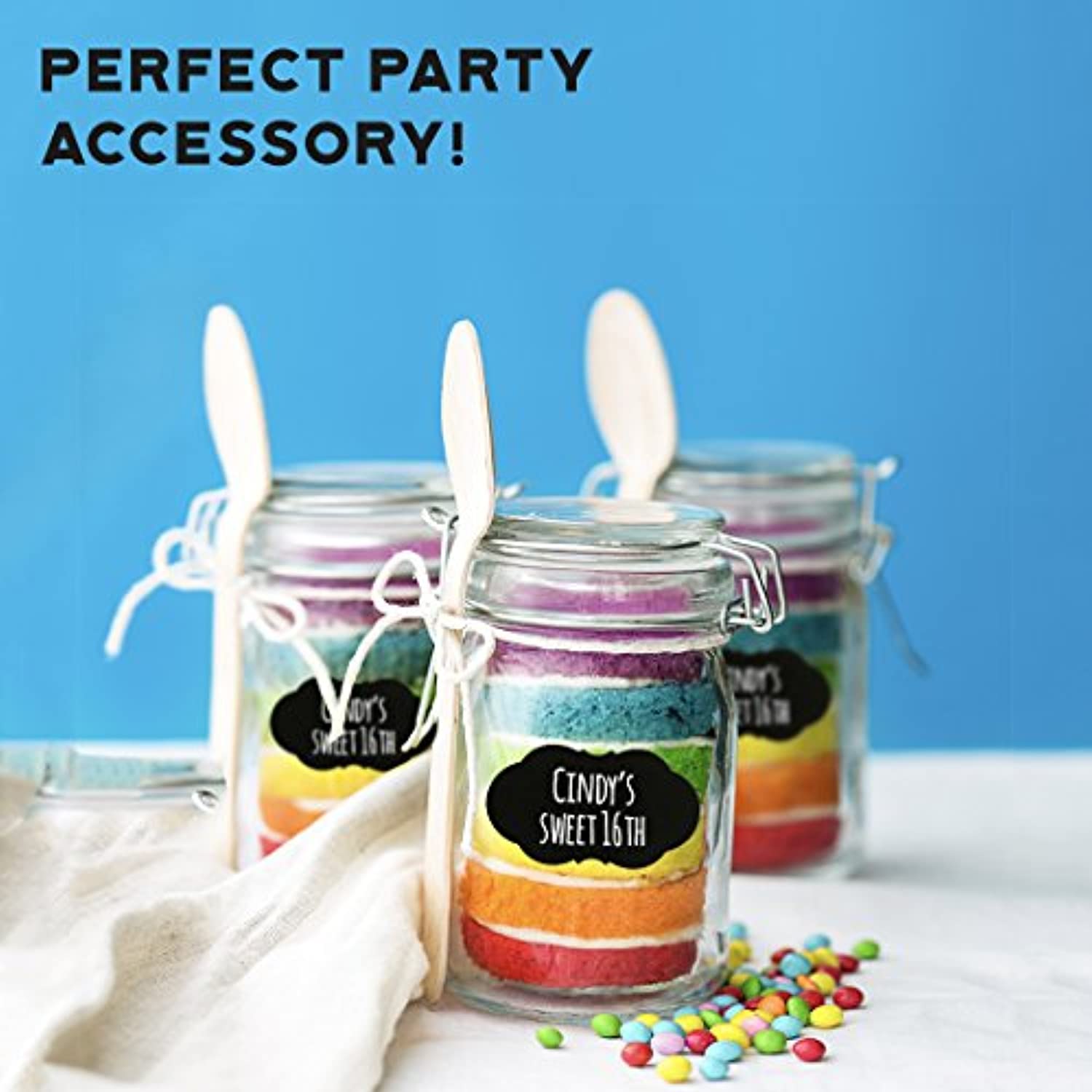 Chalkboard Labels with Erasable Chalk Pen - Glass Jar Labels - Essos Home  and Kitchen