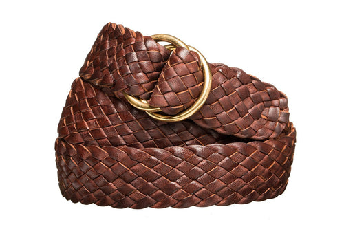 braided leather belt women