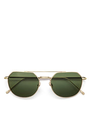 Oliver Spencer Beaulieu Aviator Sunglasses White Gold Green Lens