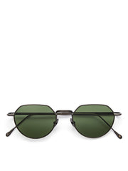 Oliver Spencer Lymington Aviator Sunglasses Gun Metal Green Lens