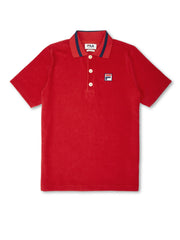 FILA X OLIVER SPENCER BENEDICT POLO SHIRT AUCKLAND RED 