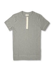 Hemen Harri Henley Luzien Grey Organic Cotton T-Shirt