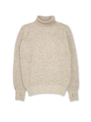 Talbot Roll Neck Jumper Keswick Beige Donegal