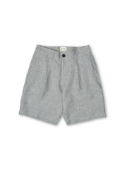 Pleated Shorts Clement Chambray Blue