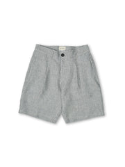 Pleated Shorts Clement Chambray Blue