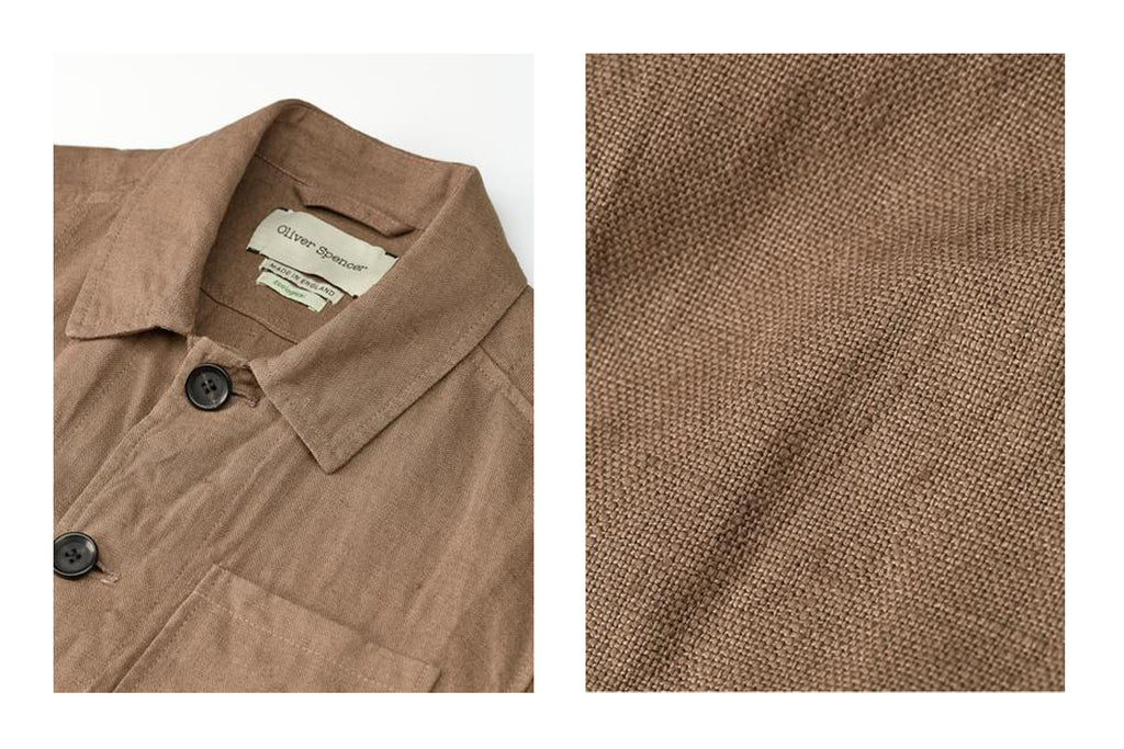 Cowboy chore jacket in Evering taupe by Oliver Spencer