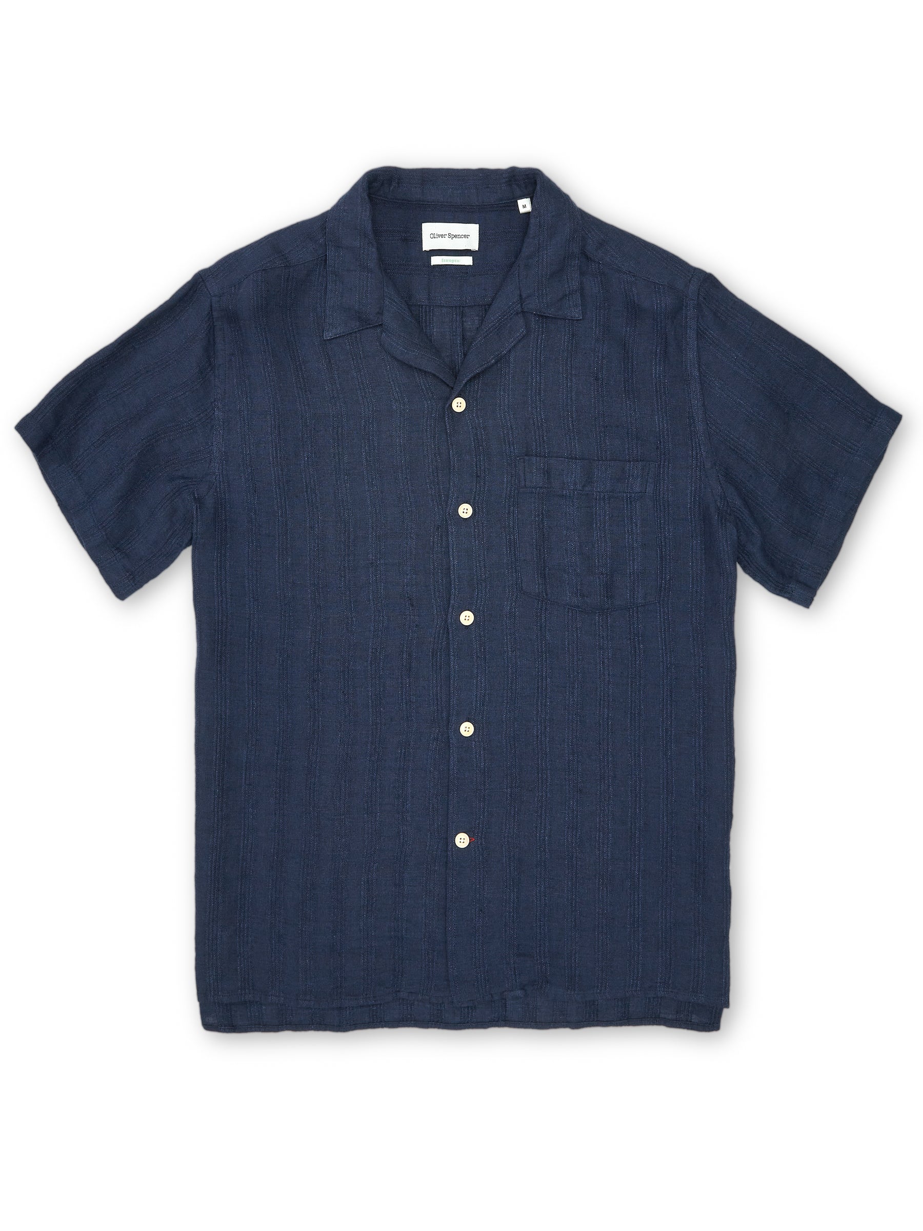 Cuban Short Sleeve Shirt Padworth Navy – Oliver Spencer