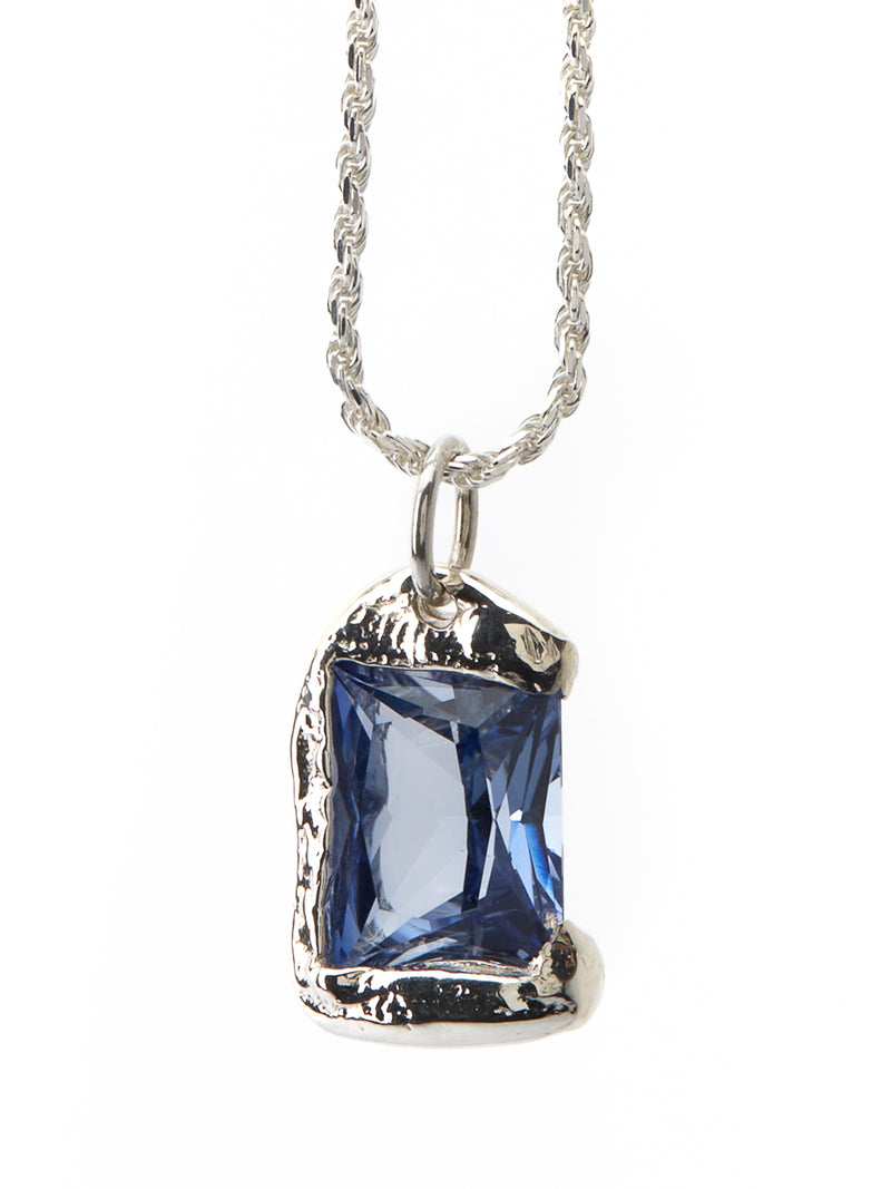 Bleue Burnham 'Rose' Pendant Silver - Blue